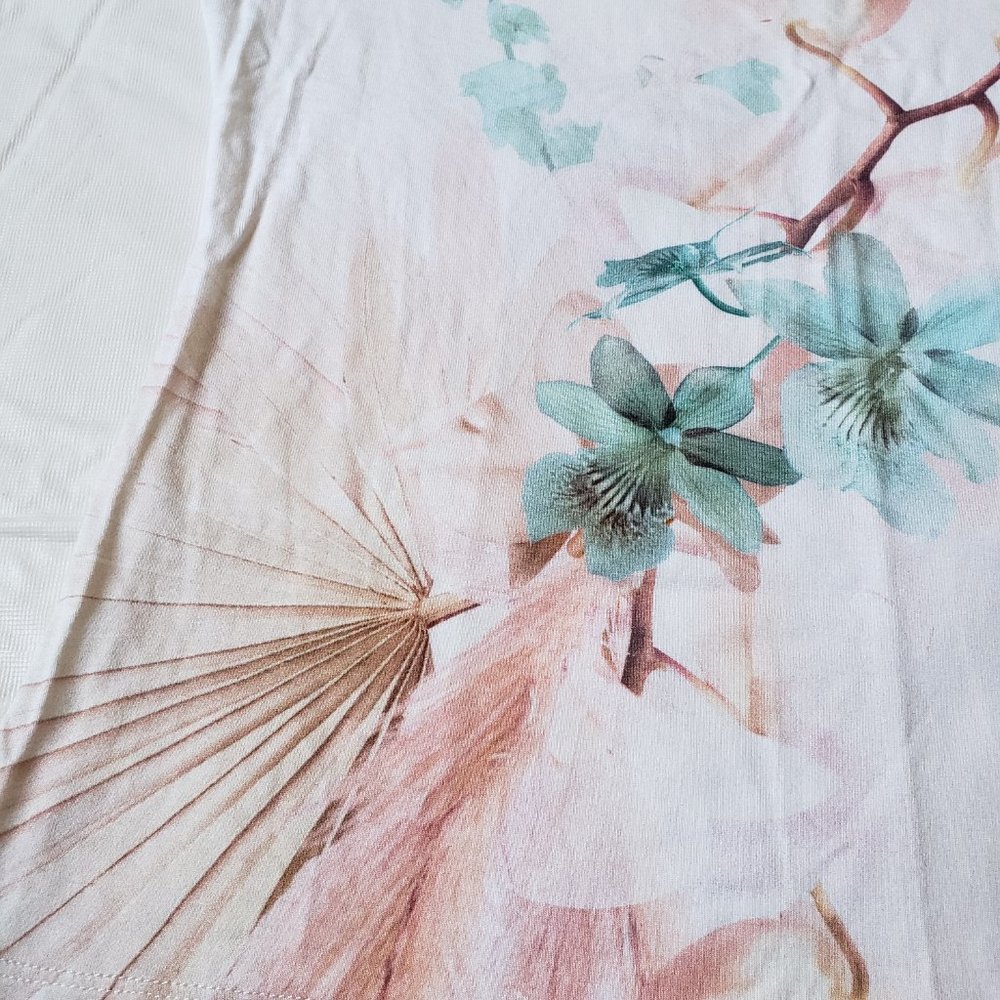 Ted Baker Serahna Floral Print Fitted Stretch T -Shirt - Picture 5 of 8